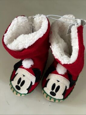 Disney Santa Mickey Mouse Holiday Booties